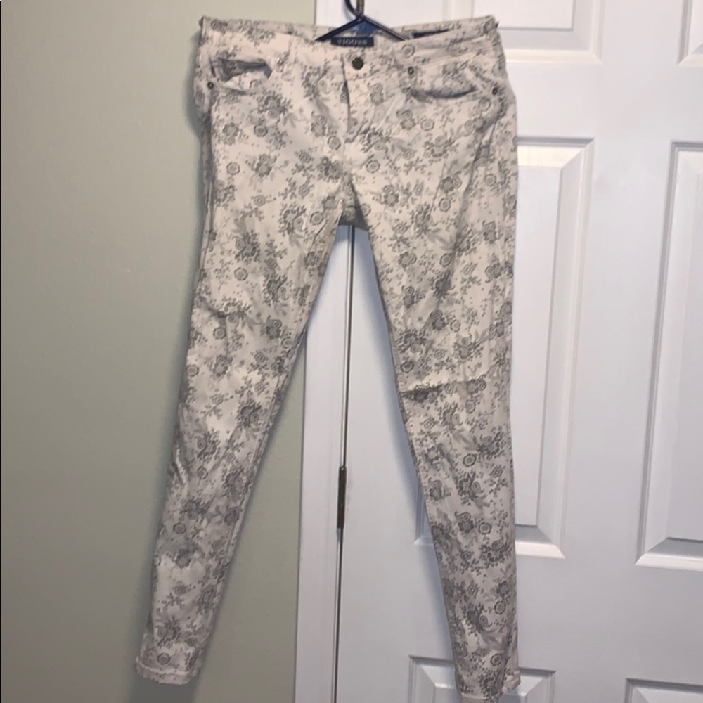 Vigoss Printed White Skinny Jeans